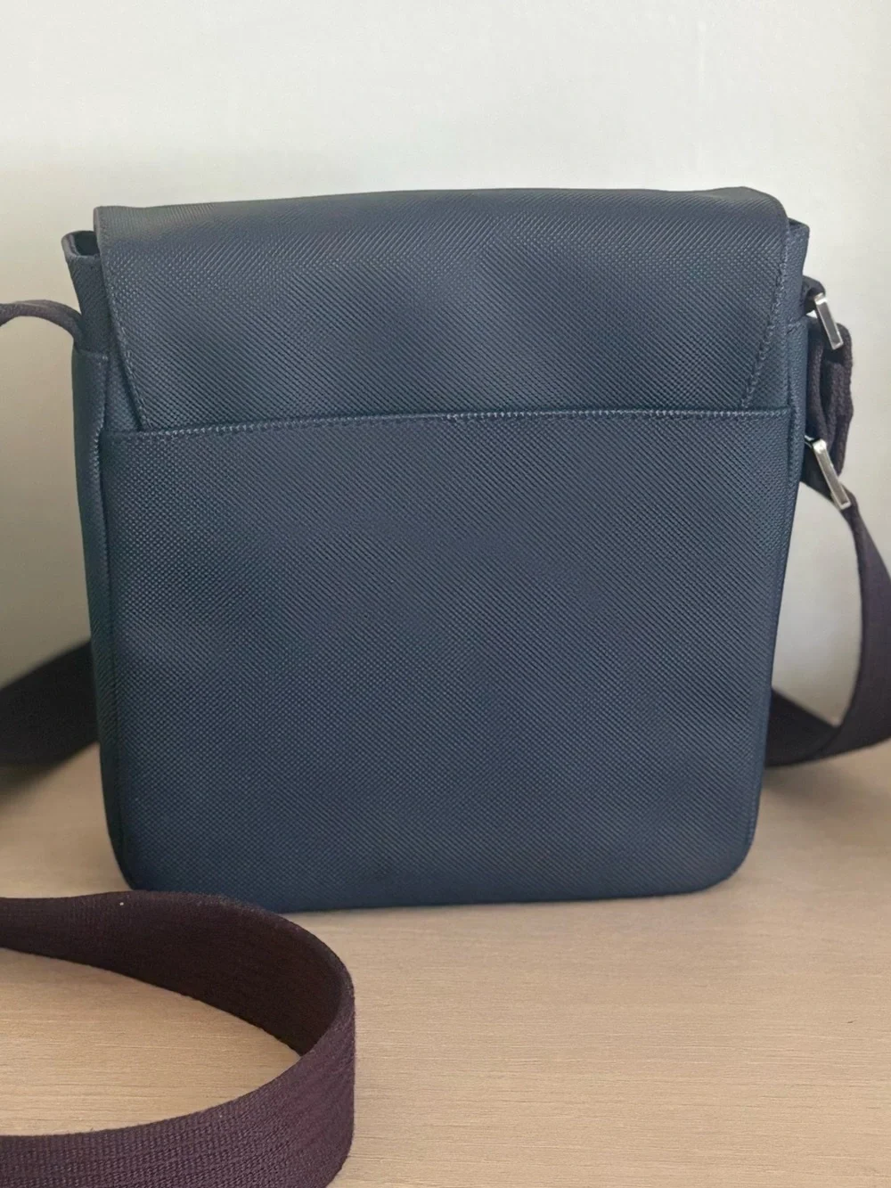 Lacoste Men's Crossbody Messenger Bag with Adjustable Strap - Blue